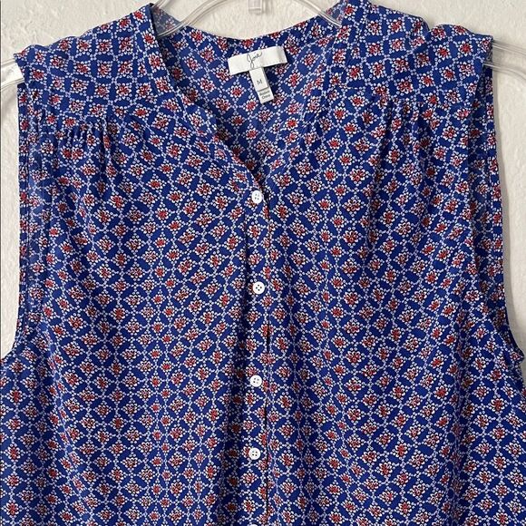 Like New! Joie Finnegan Button Front 100% Silk Tank Top in Size M - Picture 3 of 11